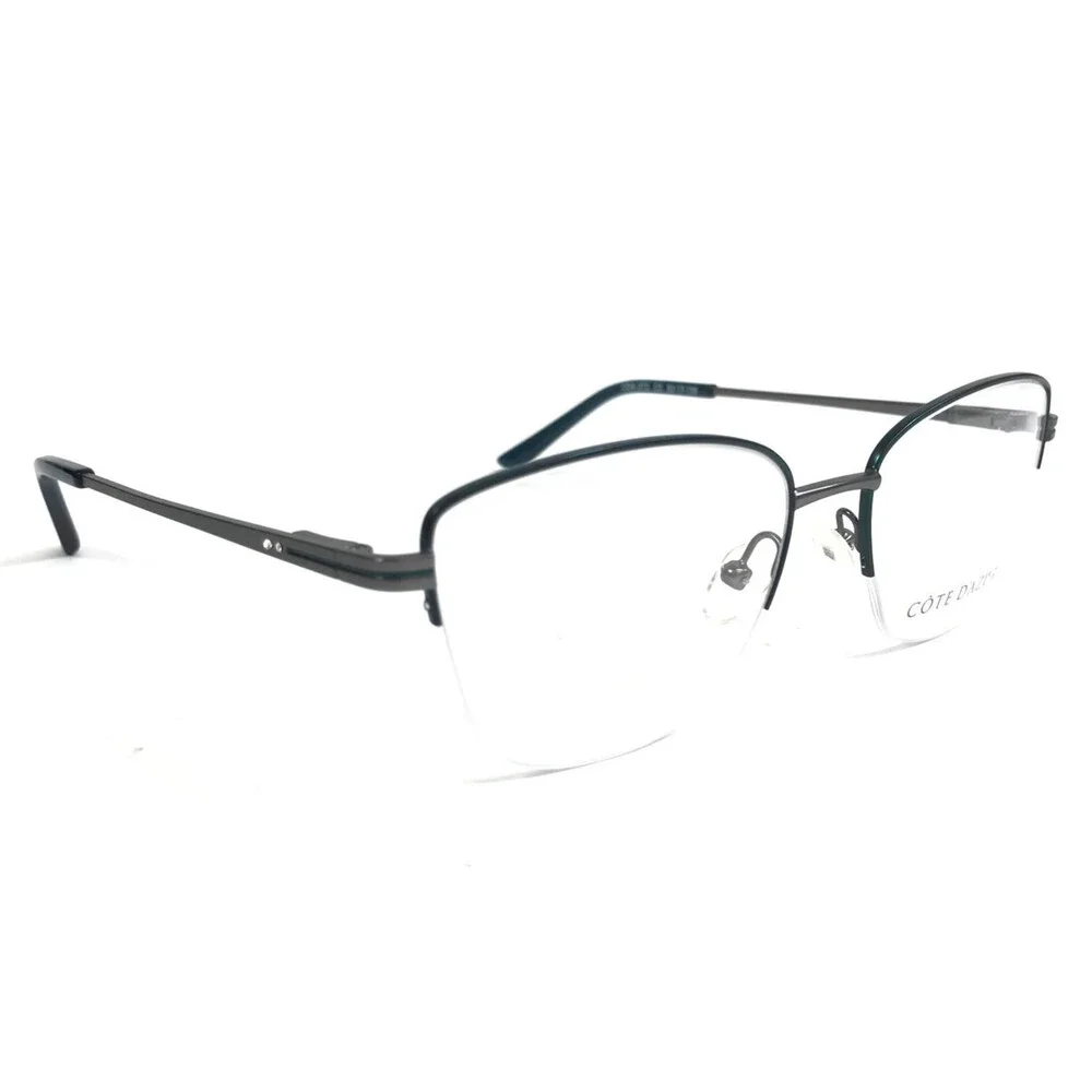 Cote D'azur Eyeglasses Frames CDA-372 C2 Gray Green Cat Eye Half Rim 52-17-135